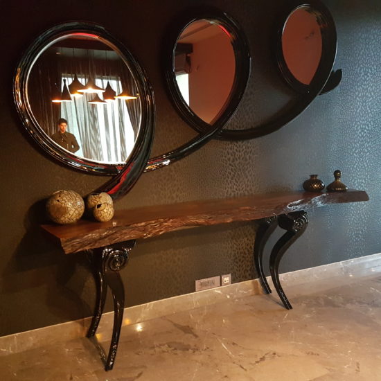 Modern mirror and table